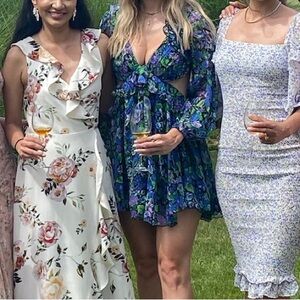 Asos Design long sleeve floral mini dress size us 6 p